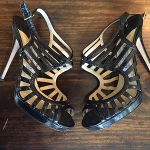 Jimmy Choo London Black strappy Stiletto heel